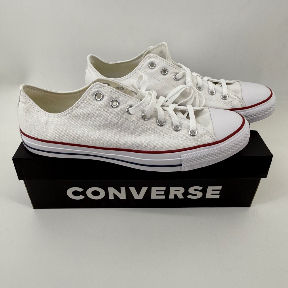 Converse Chuck Taylor All Star Mens 13 White Red Blue Low Top Sneakers - Picture 2 of 6
